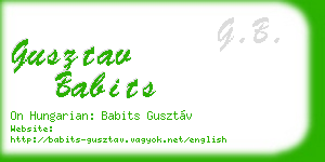 gusztav babits business card